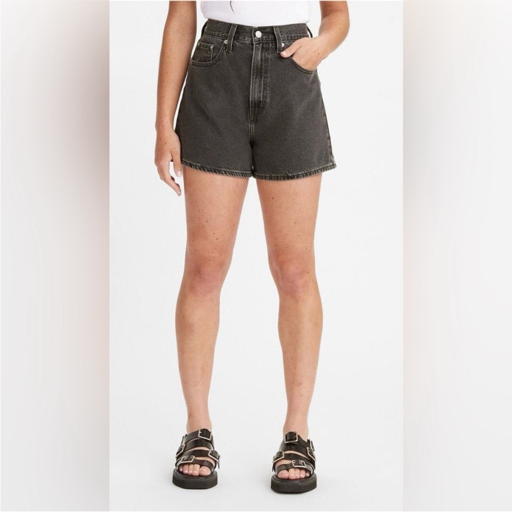 Levi’s High Loose Washed Black Denim Shorts